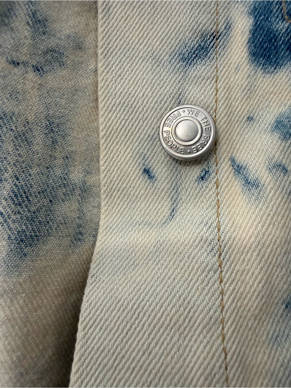 Free People We The Free Rumors Denim Jacket Tie Dye size Small - Picture 6 of 7